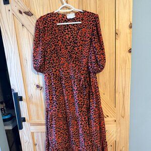 ASOS Leopard Print Wrap Midi Dress | US Size 10